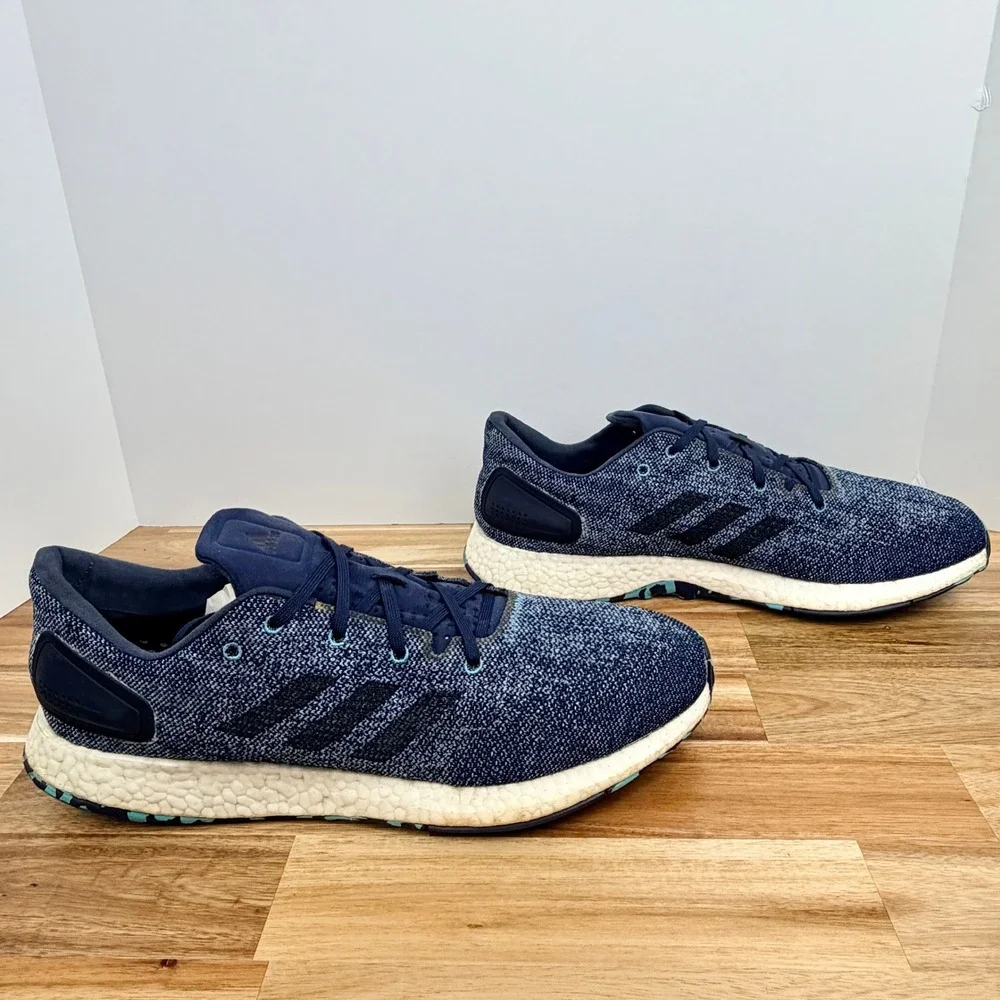 Adidas PureBoost DPR Mens Navy Blue Knit Running Shoes CG2994 Size 14